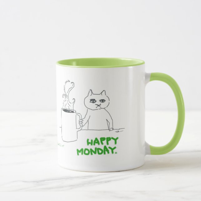Tasse Chat de lundi comique (Droite)