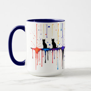 Tasse Chat Éclaboussure Artistique