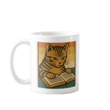 Tasse Chat en train de lire un livre