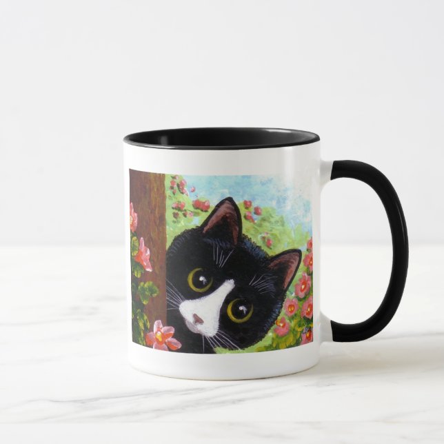 Tasse Chat noir drôle Creationarts de smoking (Droite)