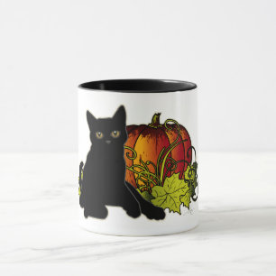 Tasse Chat noir et Citrouille
