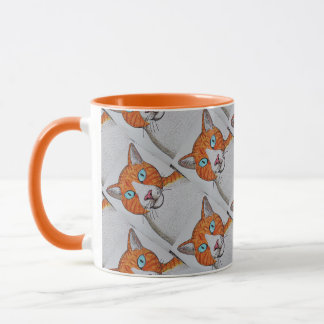 Tasse chat roux et blanc