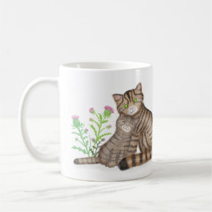 Tasse chat sauvage écossais mignon et chaton