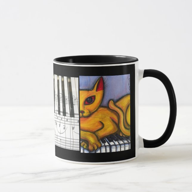 Tasse Chat sur le clavier de piano (Droite)