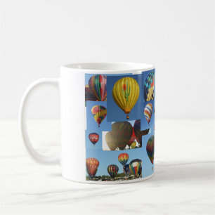 Tasse chaude de collage de photo de ballons à air