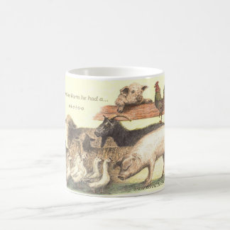 Tasse chaude d'e-i-e-i-o-o de la ferme d'animaux