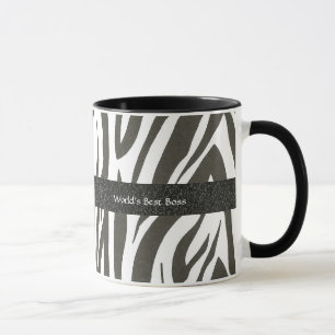 Tasse Chef : "Meilleur Patron du monde" Zebra Stripes G