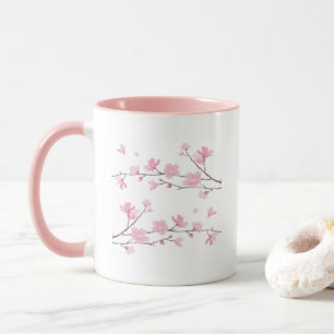 Tasse Cherry Blossom - Arrière - plan blanc