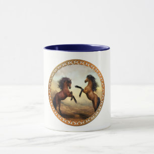 Tasse Cheval Brown foncé et Brown friésien léger