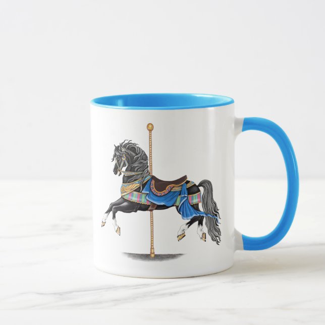 Tasse Cheval de Carrousel Noir (Droite)