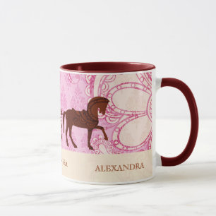 Tasse Cheval et transport mariage - Texte personnalisé