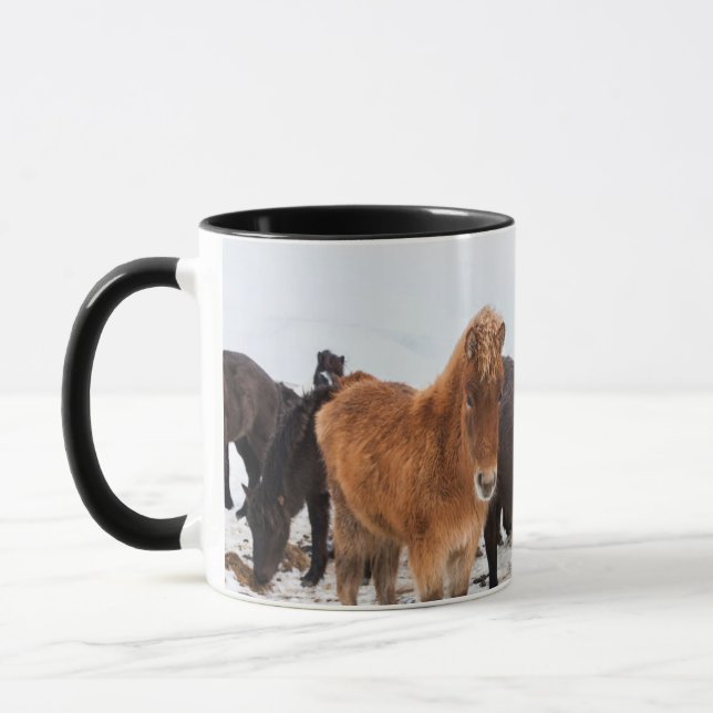 Tasse Cheval islandais en hiver en Islande (Gauche)