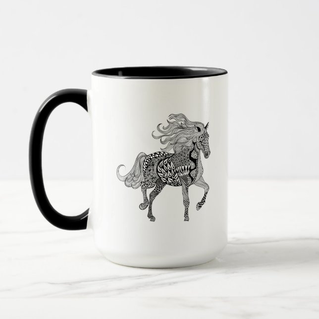 Tasse Cheval noir inspiré (Gauche)