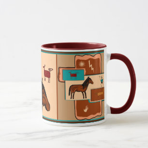 Tasse Chevaux de pétroglyphe