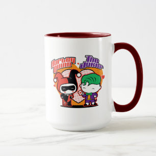 Tasse Chibi Harley Quinn & Chibi Joker Coeurs