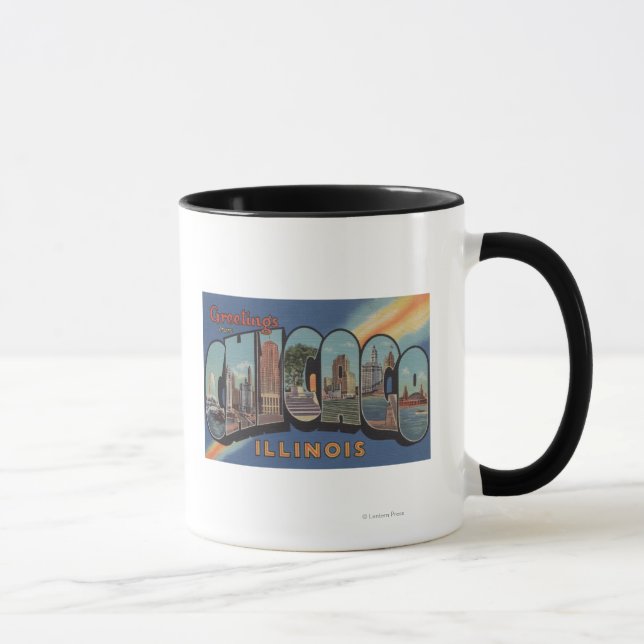 Tasse Chicago, Illinois - Scènes de grandes lettres (Droite)