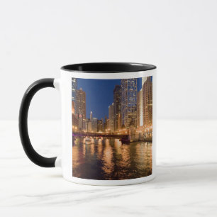 Tasse Chicago, Illinois, Skyline et Chicago River au 2