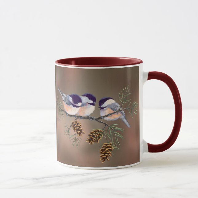 Tasse CHICKADEES et PINECONES par SHARON SHARPE (Droite)