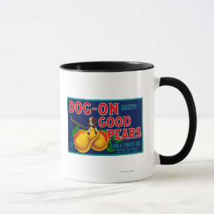Tasse Chien de bonnes poires Étiquette de vitesse de poi