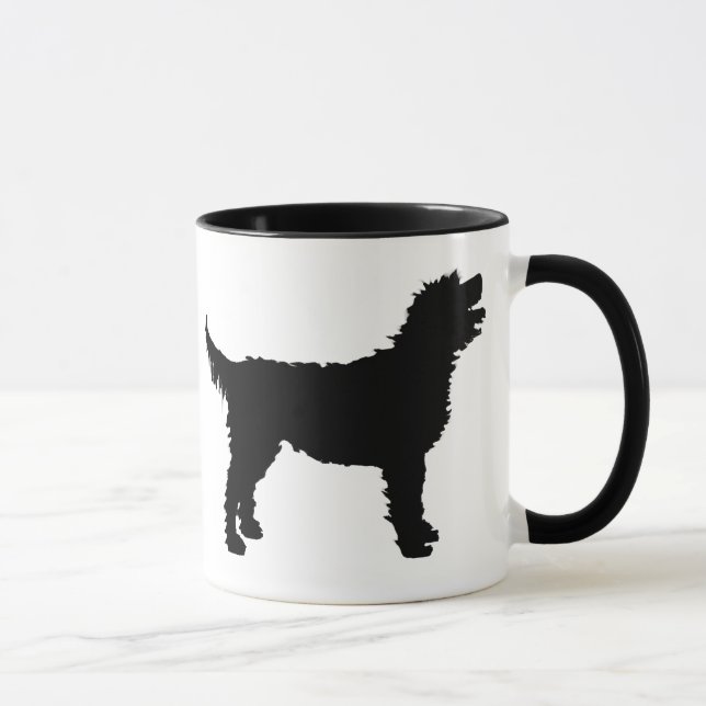 Tasse Chien de Labradoodle (dans le noir) (Droite)