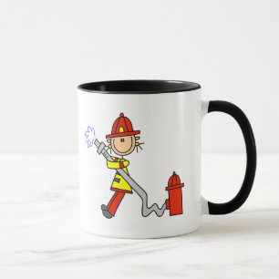 Tasse Chiffre sapeur-pompier de bâton avec le tuyau