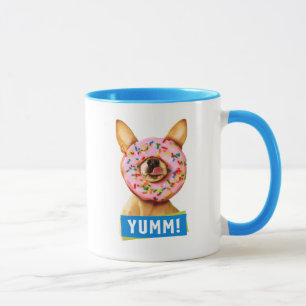 Tasse Chihuahua Chig drôle avec saupoudrer la beigne su