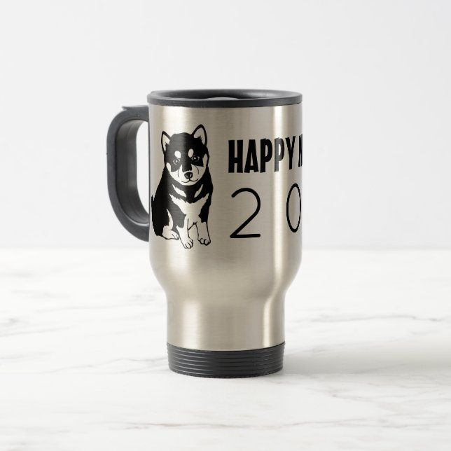 Tasse chinoise de voyage de l'année 2018 de chien (Devant gauche)