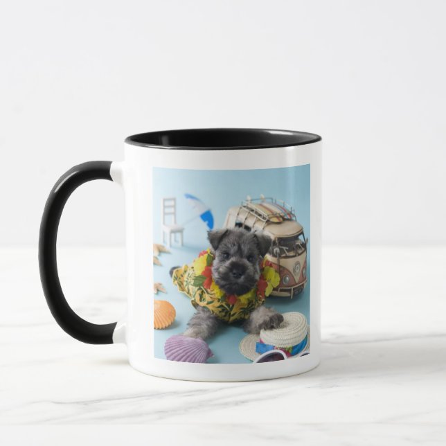 Tasse Chiot de Schnauzer miniature et vacances d'été (Gauche)
