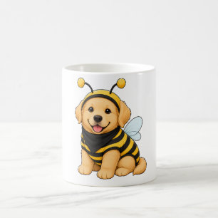 Tasse chiot retriever doré mignon costume abeille