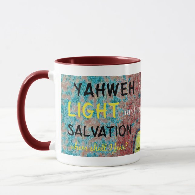 Tasse Christian Yahweh est ma Lumière et mon Salut (Gauche)