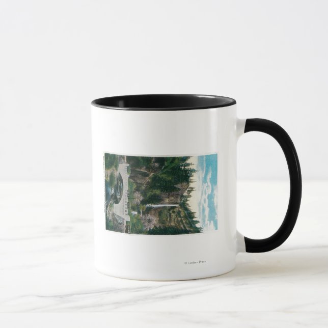 Tasse Chutes de Multnomah avec pont Benson et route (Droite)