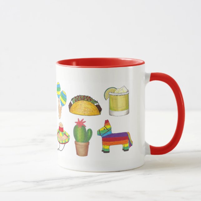 Tasse Cinco de Mayo Taco Piñata Cactus Sombrero Maracas (Droite)