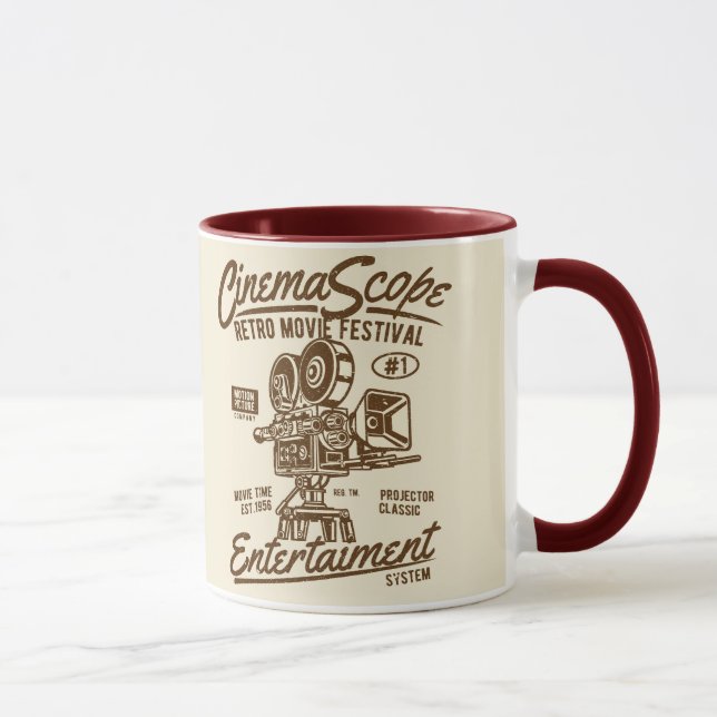 Tasse Cinema Scope Classic Retro Hollywood Camera Hollyw (Droite)