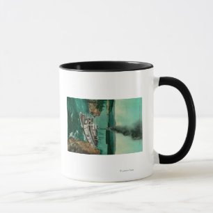 Tasse Cinq rapides de doigt avec le cheval blanc de
