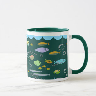 Tasse Cinquante ans rétro Cartoon School of Fish Ocean 