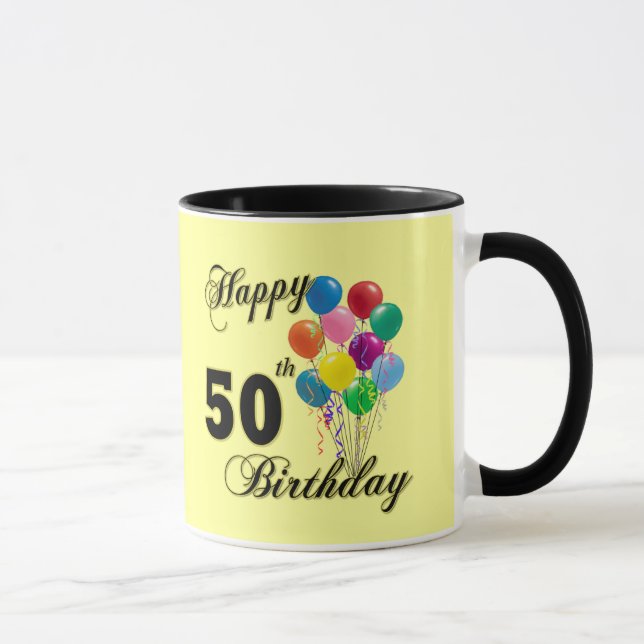 Tasse Cinquantième cadeaux d'anniversaire et habillement (Droite)