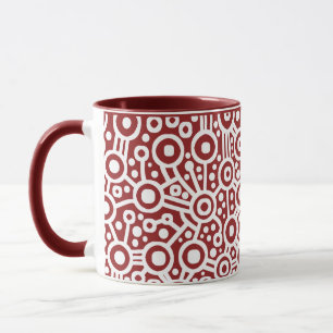 Tasse Circuit Alien - Blanc sur Maroon