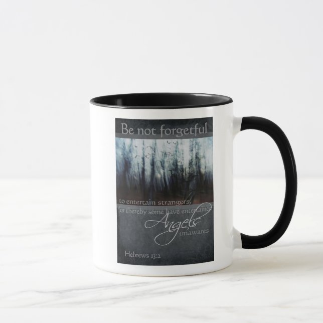 Tasse Citation d'ange de 13:2 d'Hébreux (Droite)