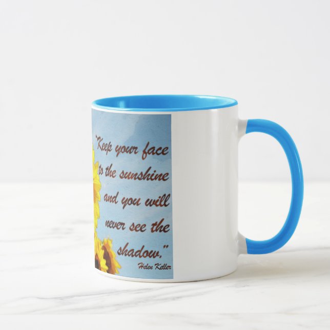 Tasse Citation de Helen Keller avec le tournesol (Droite)