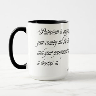 Tasse Citation de patriotisme de Mark Twain