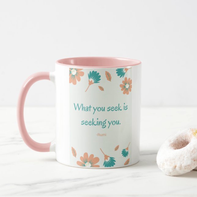 Tasse Citation de recherche de Rumi (Avec donut)