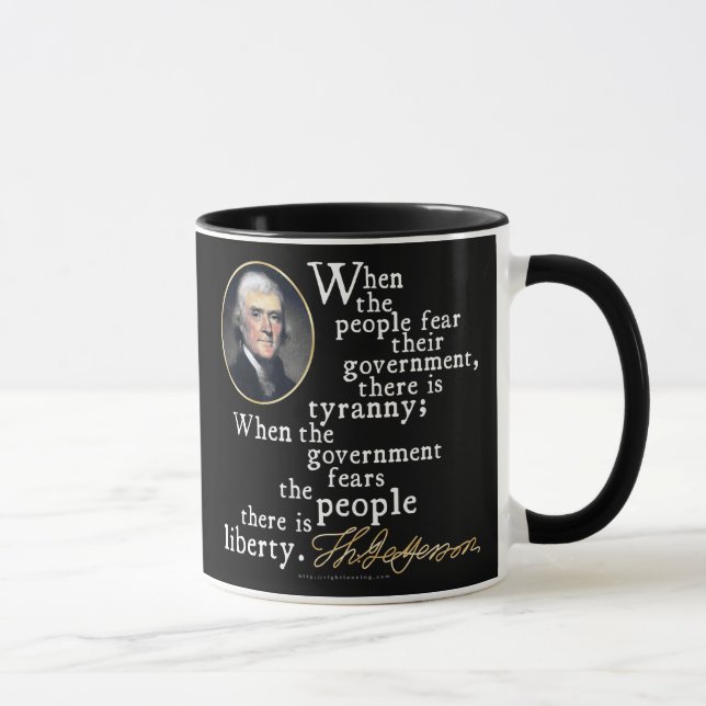 Tasse Citation de Tyrannie-Liberté de Jefferson (Droite)