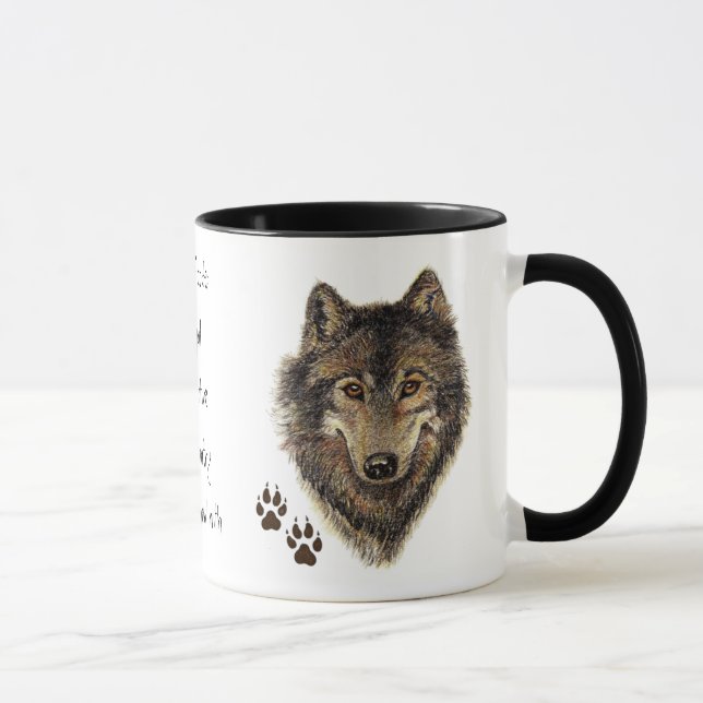 Tasse Citation du code du loup, animal loup (Droite)