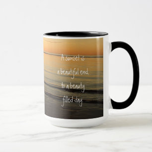 Tasse Citation Inspirationnelle Coucher de soleil sur l'
