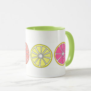 Tasse Citrus Fruit Orange Pamplemousse Citron Lime Tropi