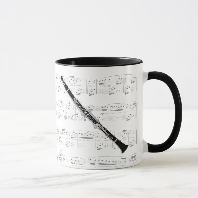 Tasse - clarinette avec la musique de feuille (Droite)