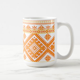 Tasse Classic Orange Ukrainischer Kreuzstichdruck