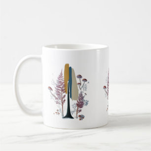Tasse classique à motif abstrait de forêt boho