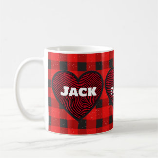 Tasse classique à motif carreaux rouge et noir ave