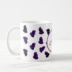 Tasse classique à motif de pierres d'améthyste vio